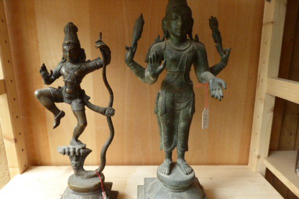 Krishna und Kumara - südindische Bronze