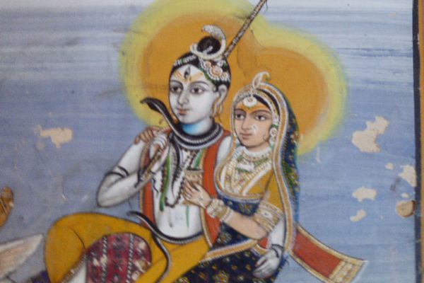 Shiva Parvati - Miniatur Rajasthan